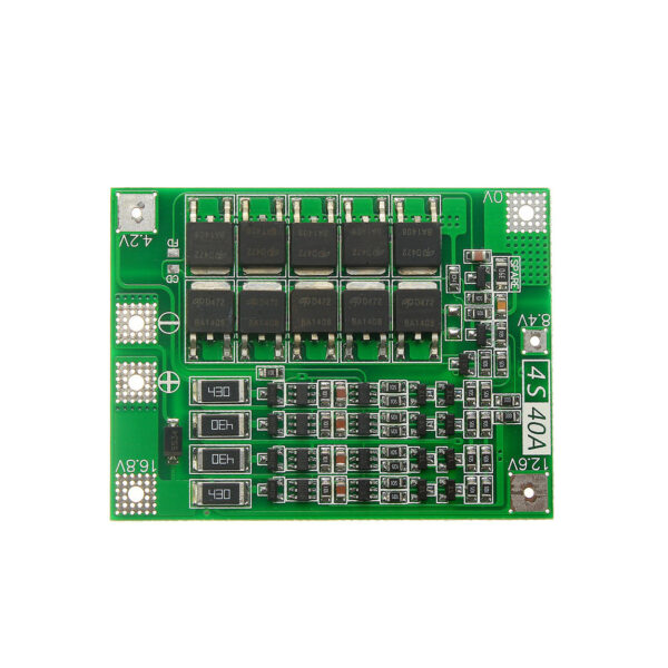 Lithium Battery Charger BMS 18650 Protection Module Circuit 4S, 40A