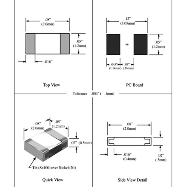 SMD Resistor 0805  - IK ohms, 100 ohms, 1.2k ohms , 2.7k ohms, 27k ohms-5pcs - Image 2
