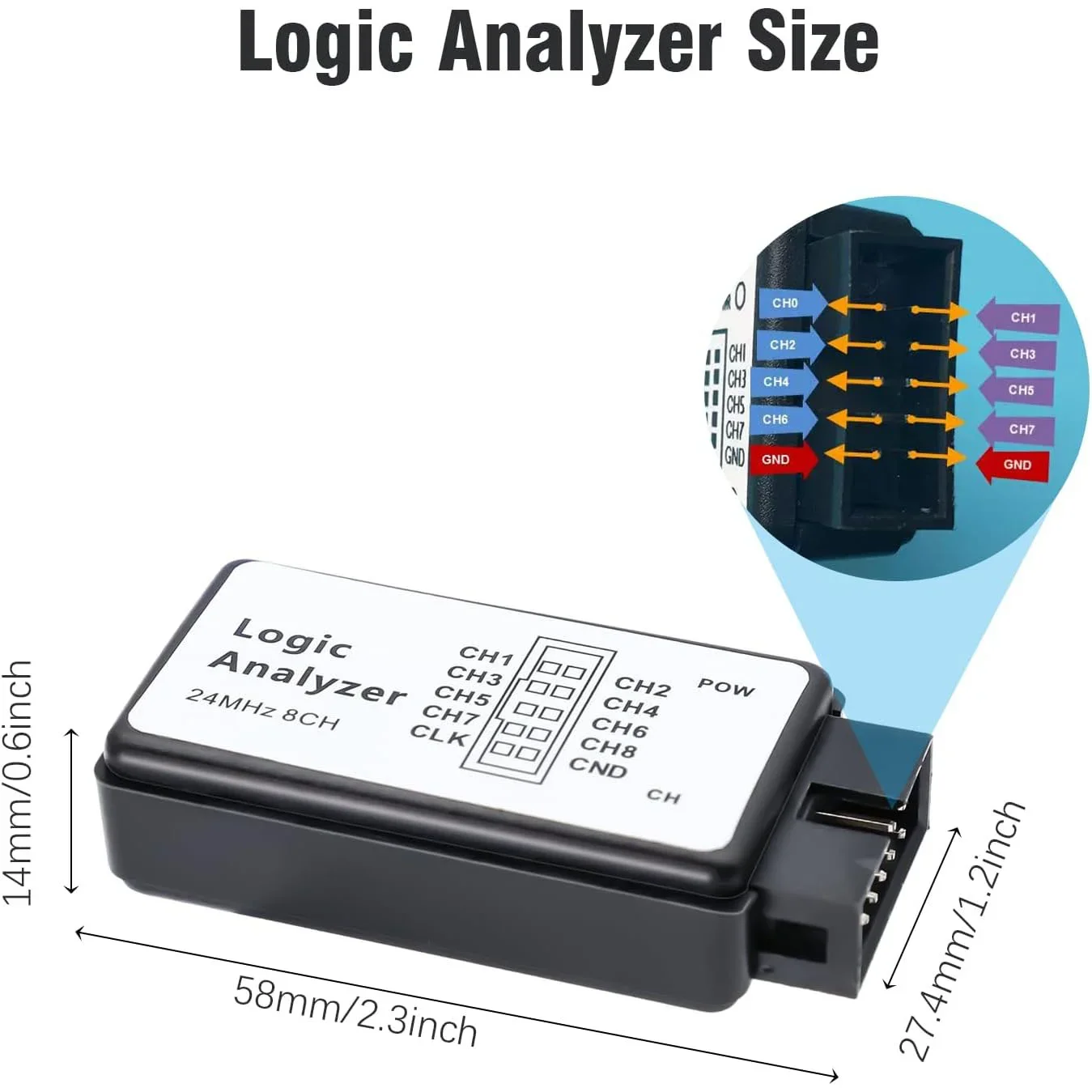 USB Logic Analyzer 24MHz 8 Channel 24M/seconds Logic Analyzer Debugger For ARM FPGA Logic Analyzer Logic 24M 8CH 2 USB Logic Analyzer 24MHz 8 Channel 24M/seconds Logic Analyzer Debugger For ARM FPGA Logic Analyzer Logic 24M 8CH - Image 2