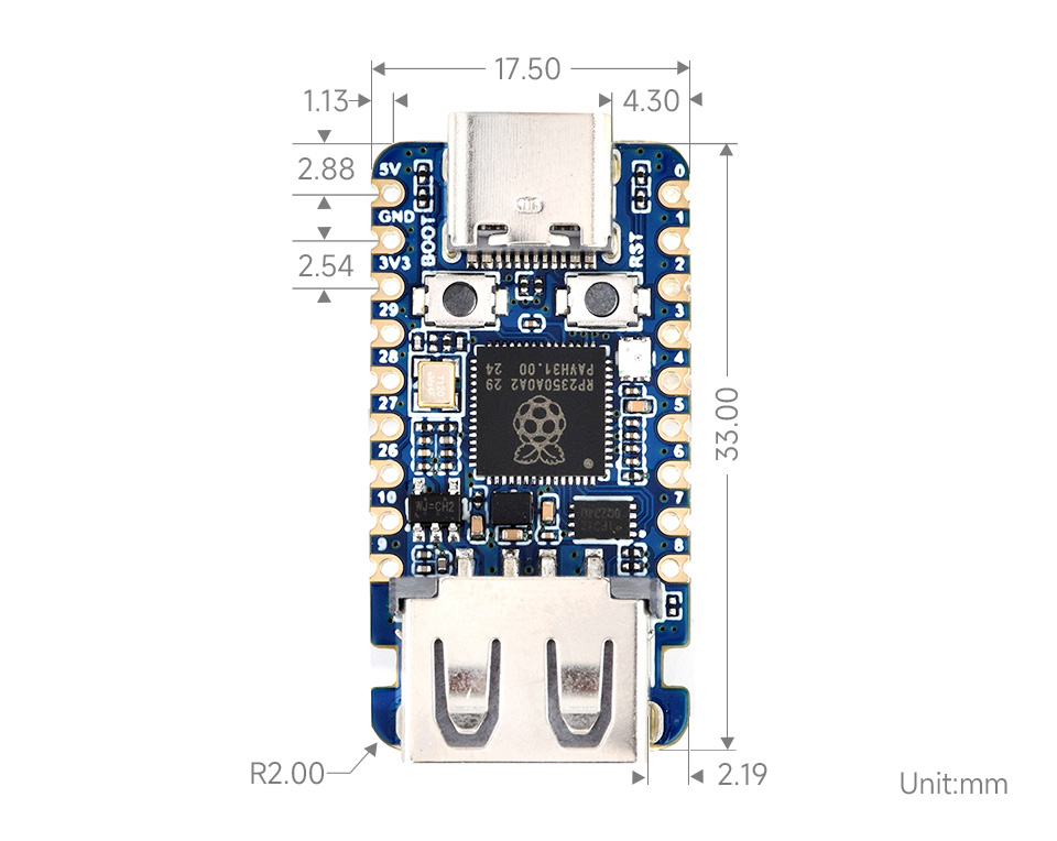 Waveshare RP2350A USB Mini Development Board 3 Waveshare RP2350A USB Mini Development Board - Image 3